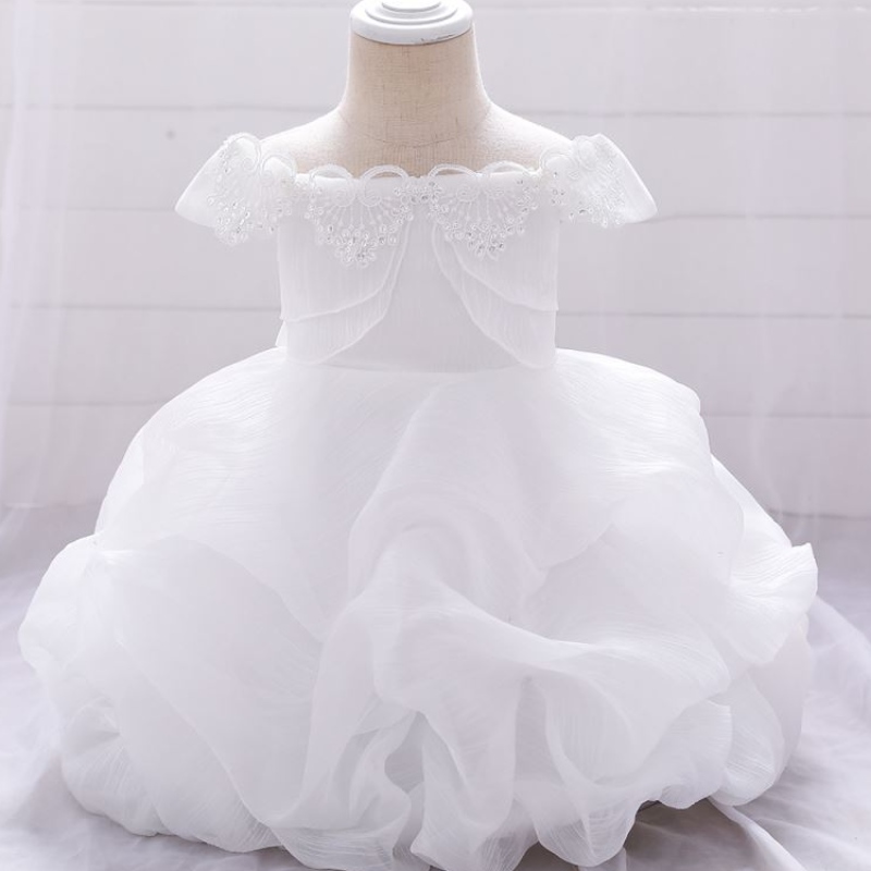 2020 BAIGE NY VIT BAPTISM DOPTISKING Välsigande klänning Full Moon Birthday Girl Dress L1961XZ
