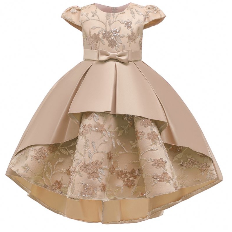 Senaste design Kids Princess Pageant Wedding Birthday Party Flower Swallowtail Girl Dresses T5170