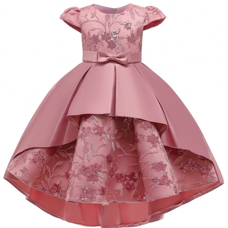 Senaste design Kids Princess Pageant Wedding Birthday Party Flower Swallowtail Girl Dresses T5170
