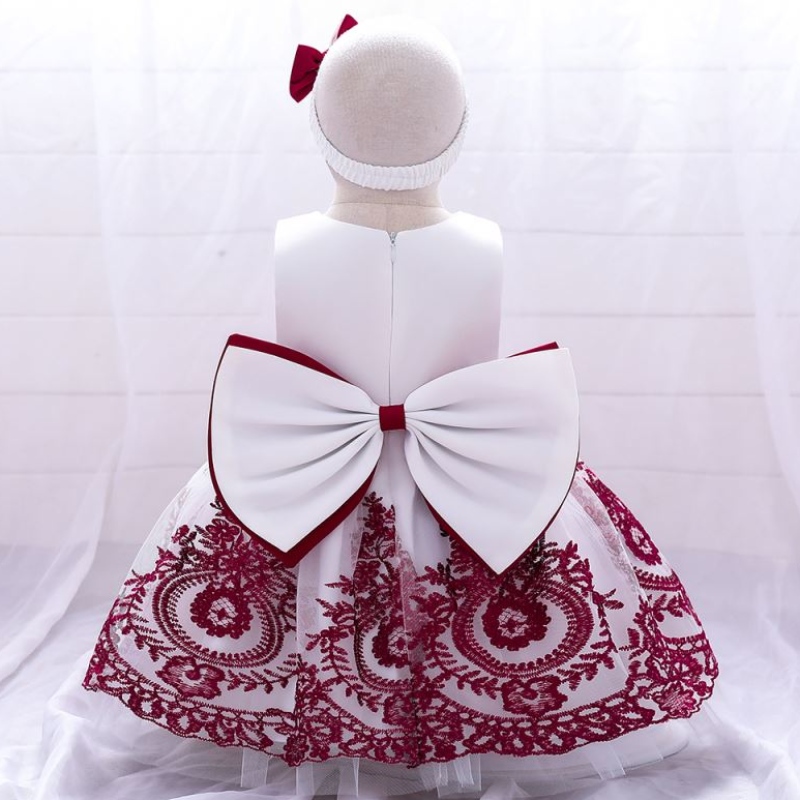 Baige Senaste design Lovely Girl Flower Baby Girl Children Western Kids Wedding Dress L2022XZ