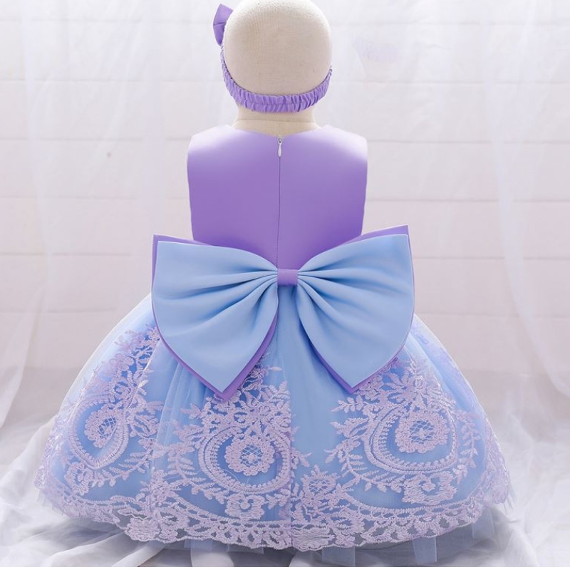 Baige Senaste design Lovely Girl Flower Baby Girl Children Western Kids Wedding Dress L2022XZ