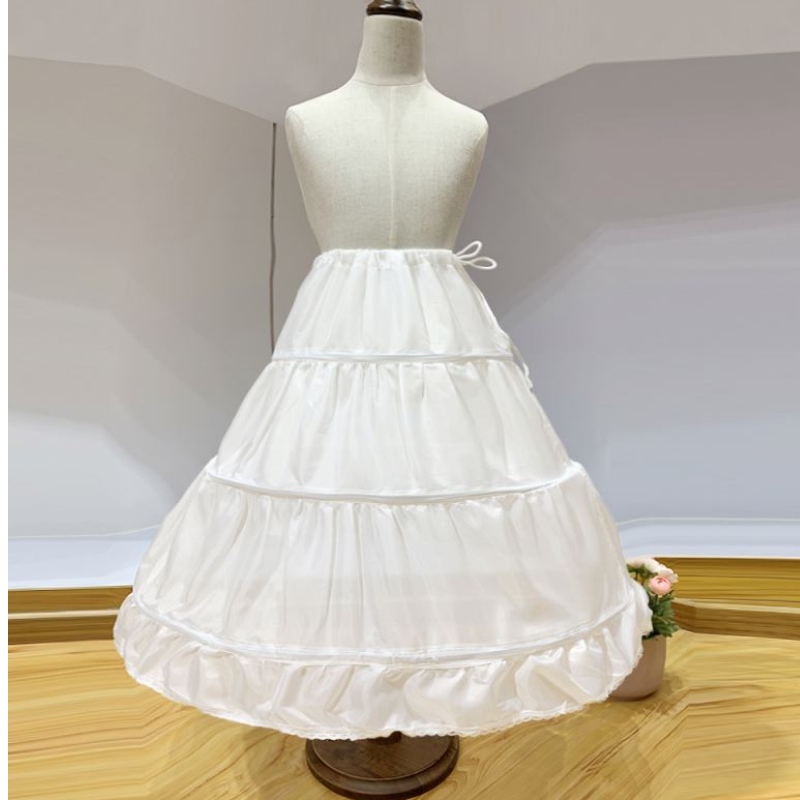 Baige Fashion Crinoline Petticoat kjol för flickor bollklänning underskirt för bröllopsklänning PS06