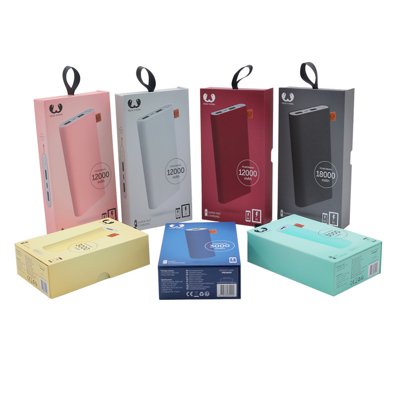 Mobile Power Charging Treasure Packaging Box Drawer Box Window Color Box Custom Electronics Packaging