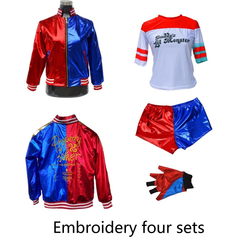 Barnens dag Carnival Har Li Kids Girls Cosplay Costumes Quinn Monster Jacket Pants T-shirt Set Party Clothes