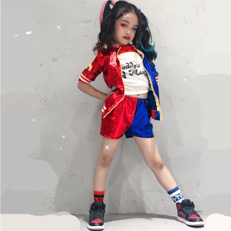 Barnens dag Carnival Har Li Kids Girls Cosplay Costumes Quinn Monster Jacket Pants T-shirt Set Party Clothes