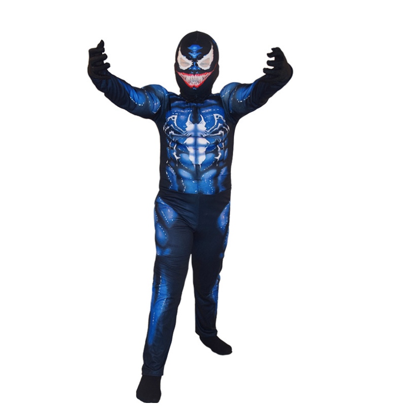 Barn halloween kostym pojkar superhjälte cosplay bodysuit för barn
