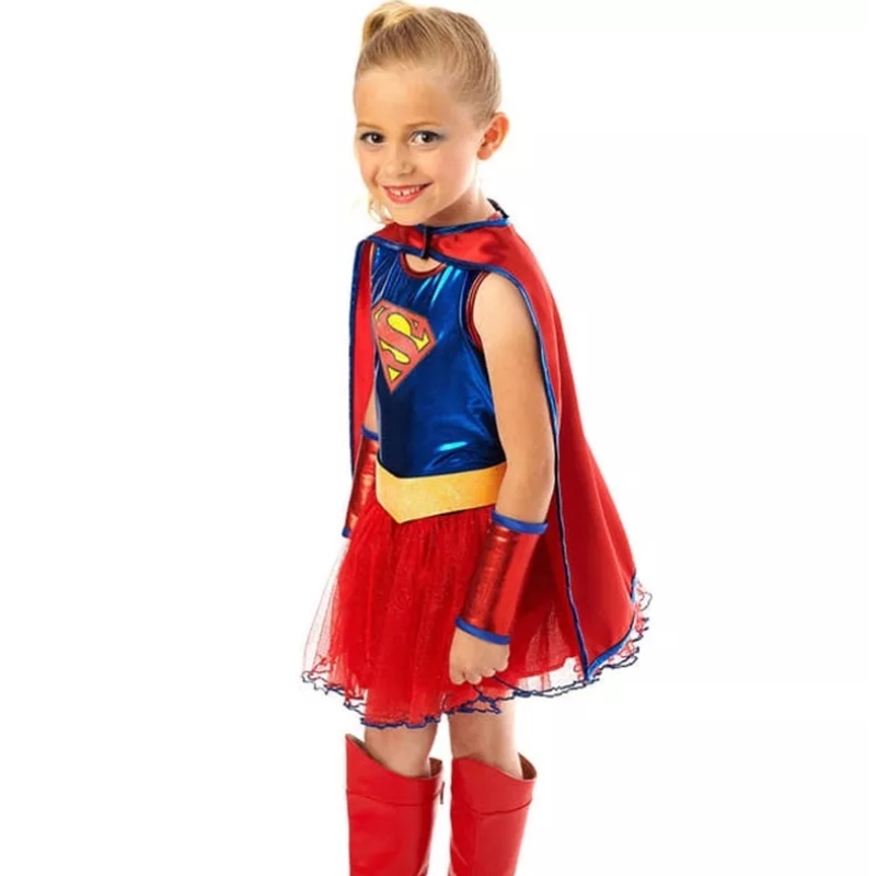 Hot Sale Justice League Child's Supergirl Tutu Dress Halloween Costumes for Girls