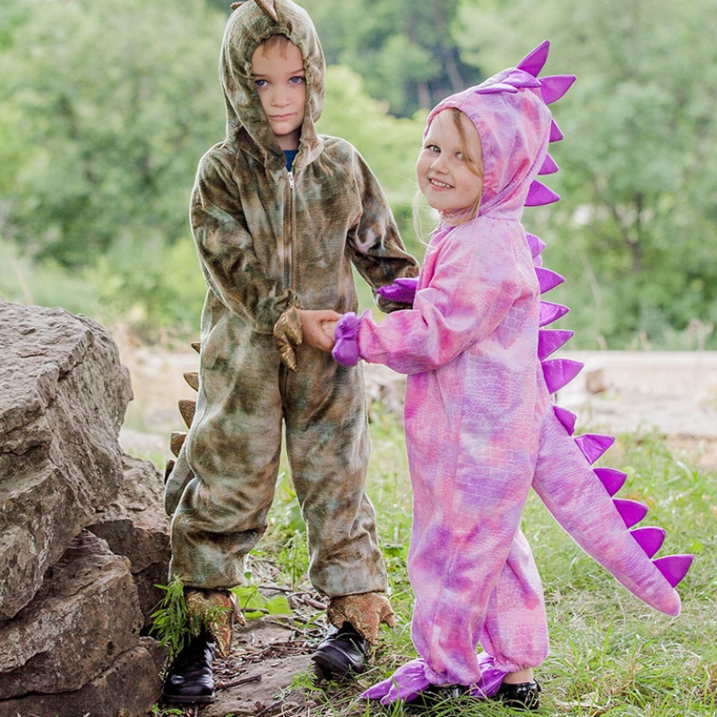 Barns dinosaurie kläder cosplay jumpsuit söt tyrannosaurus rex jura costumes