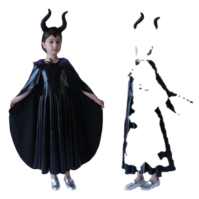 Halloween -kostymer Europa och USA: s barn Black Witch Sleeping Spell Cosplay Costumes
