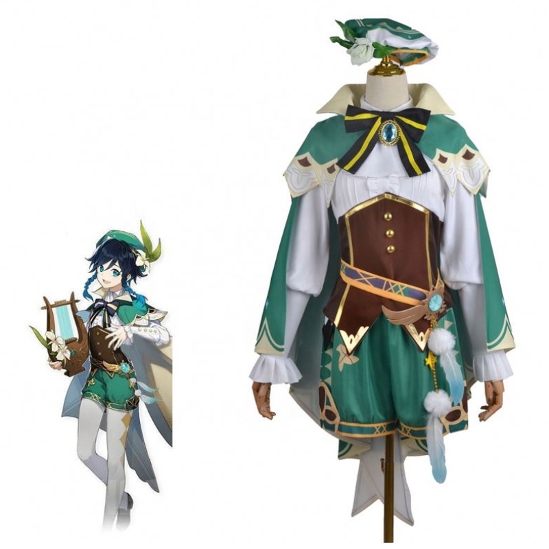 2022 Nya speluppsättningar Halloween Birthday Carnival Party Props Genshin Impact Barbatos passar cosplaydräkt
