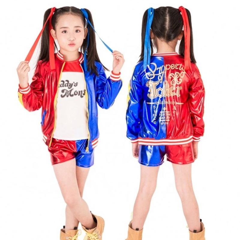 Fabriksdirektförsäljning TV%Movie Joker Suicide Squad Harley Quinn Clown Girls Cosplay Costumes With Gloves