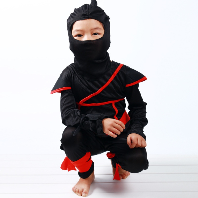Barn Masked Warrior Halloween Boys Girls Costume Dress Up Ninja Costume For Kids Ninja Cosplay Jumpsuits Mask Set