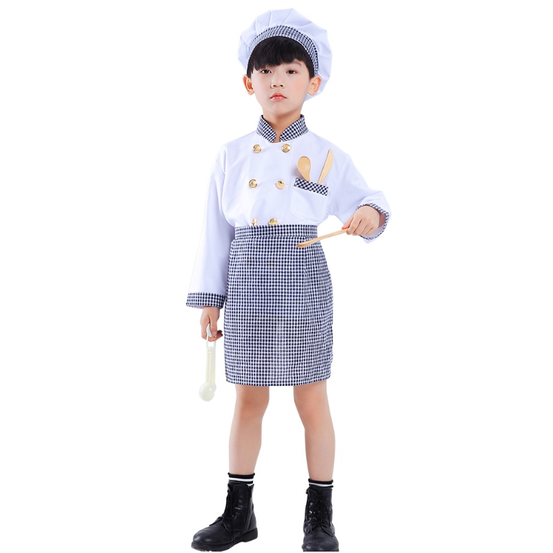 Halloween Costume Chef Rollspel kostymklänning med realistiska tillbehör