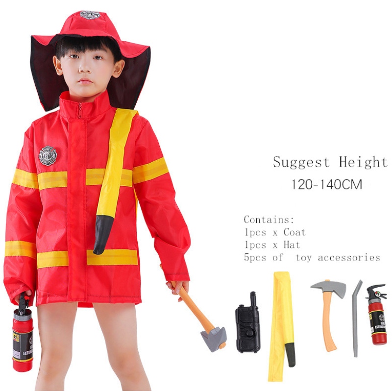 Barn brandman dräkt småbarn brandman klä upp brand låtsas outfit