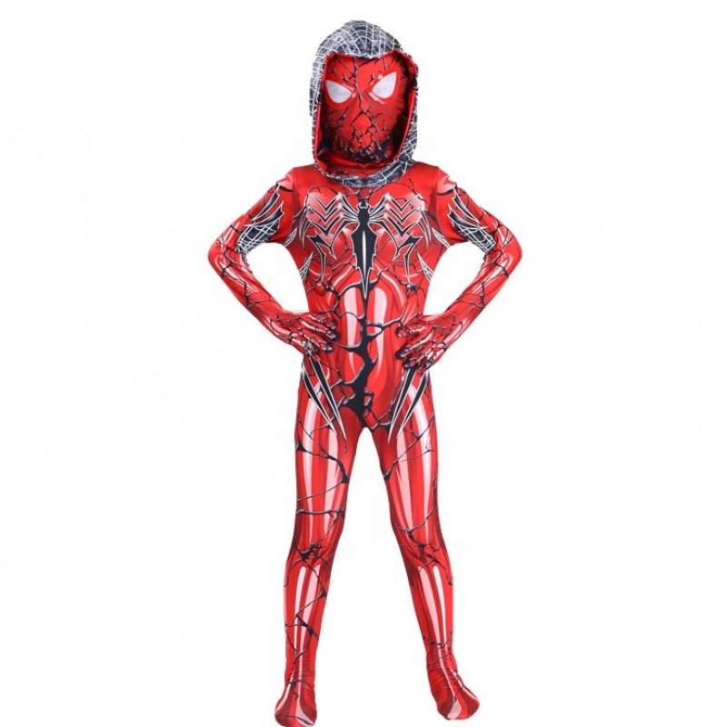 2022 Ny röd färg fullbody kostym halloween fest tv&movie cosplay anime jumpsuit spiderman dräkt med ansiktsmask