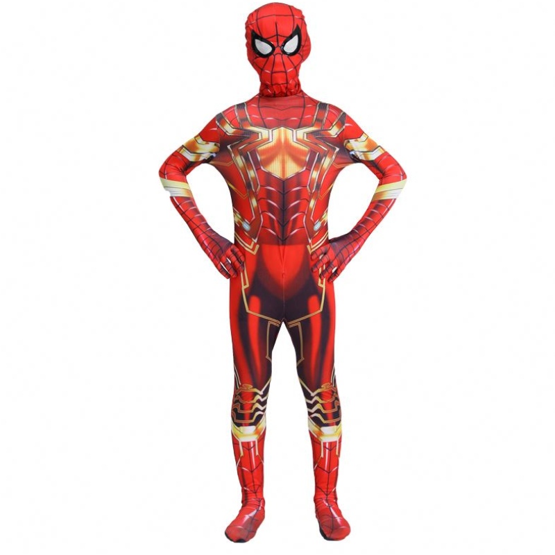 Hetaste Halloween Party Kids&astults TV&movie superhjälte jumpsuit cosplay anime spiderman inomhus&outdoor dräkt med mask