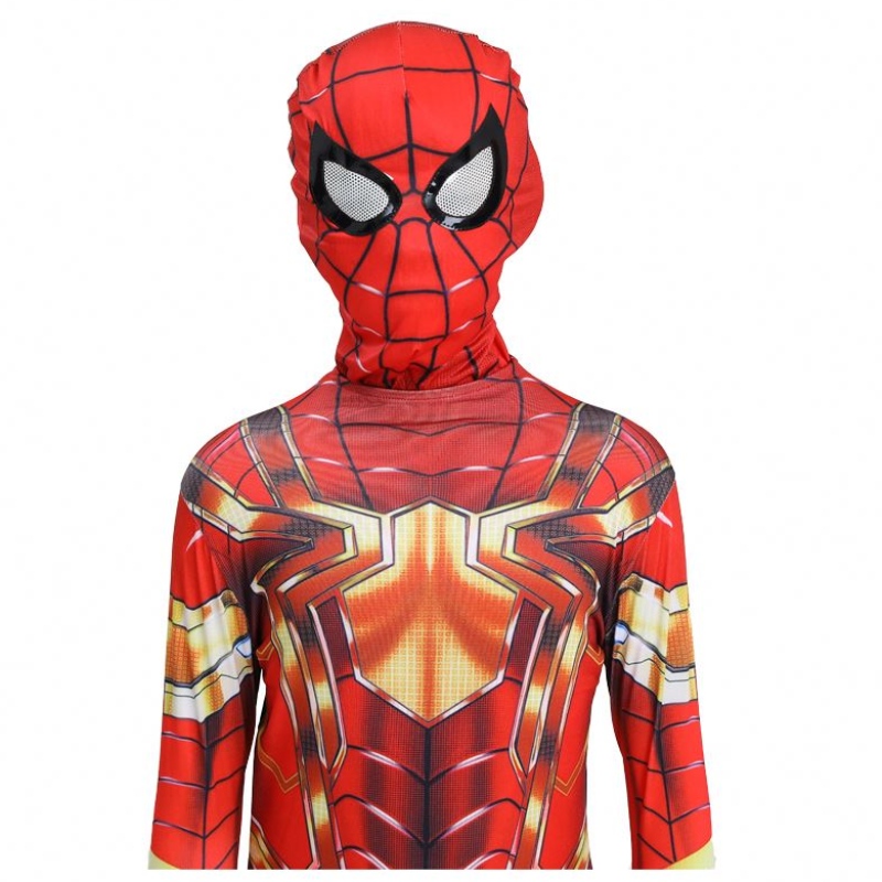 Hetaste Halloween Party Kids&astults TV&movie superhjälte jumpsuit cosplay anime spiderman inomhus&outdoor dräkt med mask
