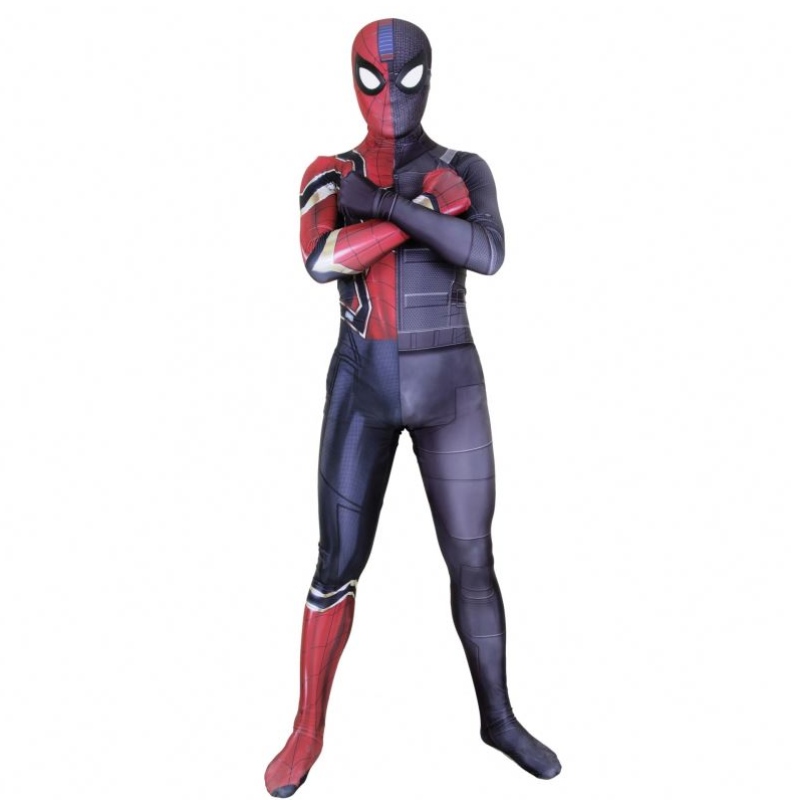 Spandex stealth sömnad superhjälte fantastisk spindel man jumpsuit halloween cosplay sätter spindel man kostym för män&kids