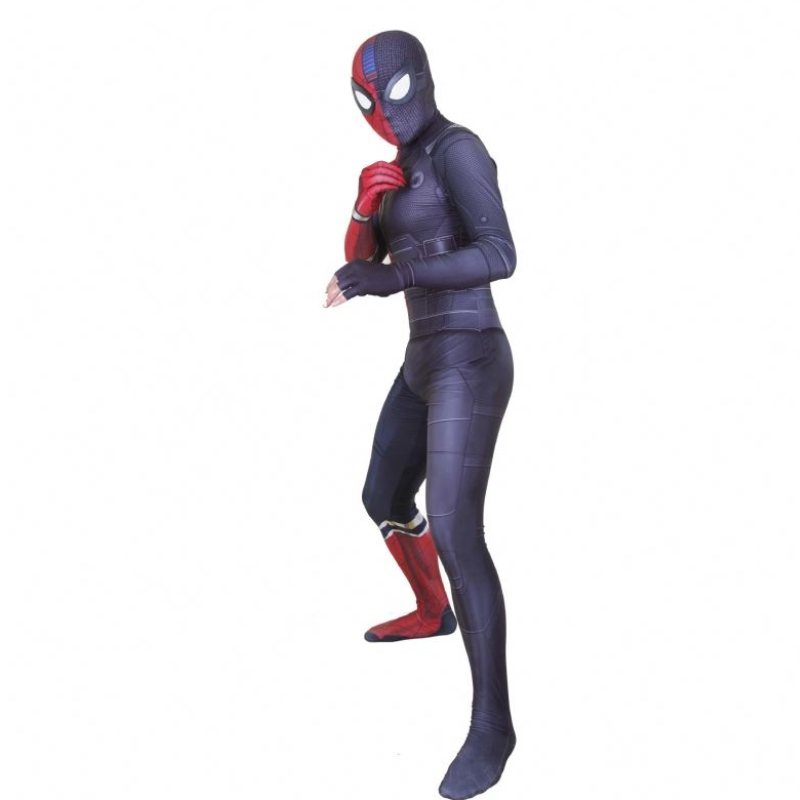 Spandex stealth sömnad superhjälte fantastisk spindel man jumpsuit halloween cosplay sätter spindel man kostym för män&kids
