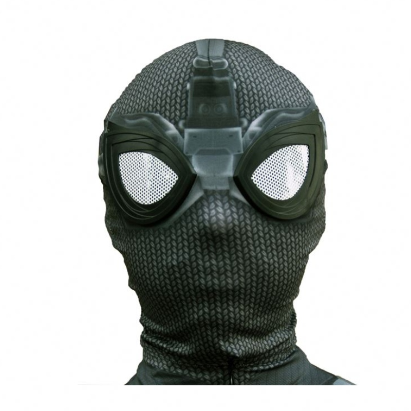 Ny stil svart superhjälte zentai kostym för halloween tv&movie cosplay svart spindel man kostym med ansiktsmask för barn&astults