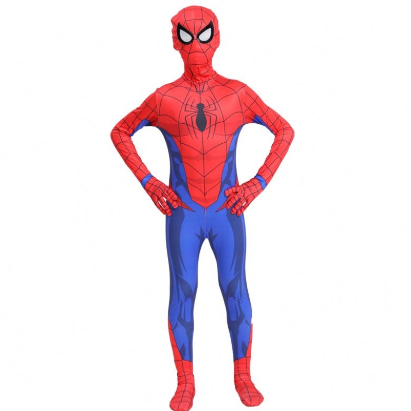 Klassisk hot-försäljning Halloween Party Kids&adult TV&movie superhjälte cosplay anime jumpsuit spiderman inomhus kläddräkt med mask