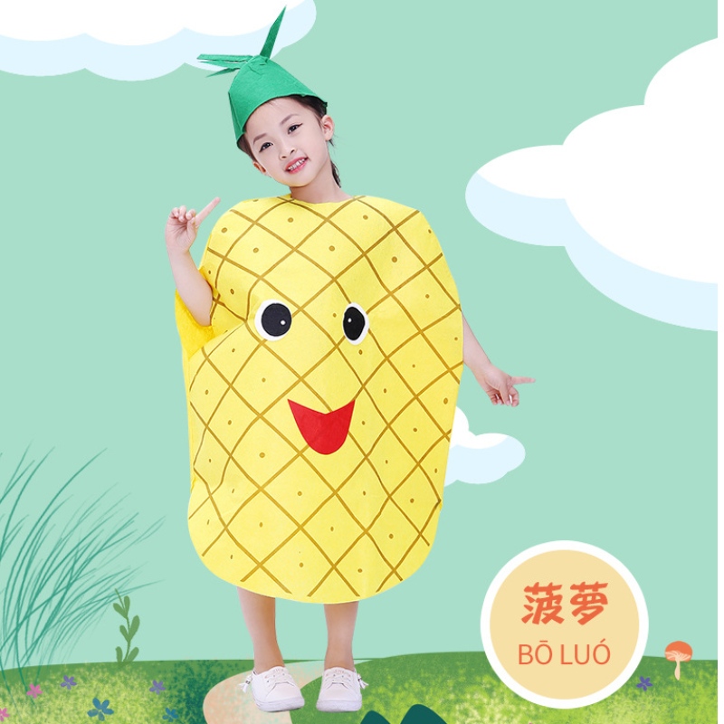 Partihandel söt baby barn frukt cosplay kostym barn frukt grönsaker scen prestanda kostym