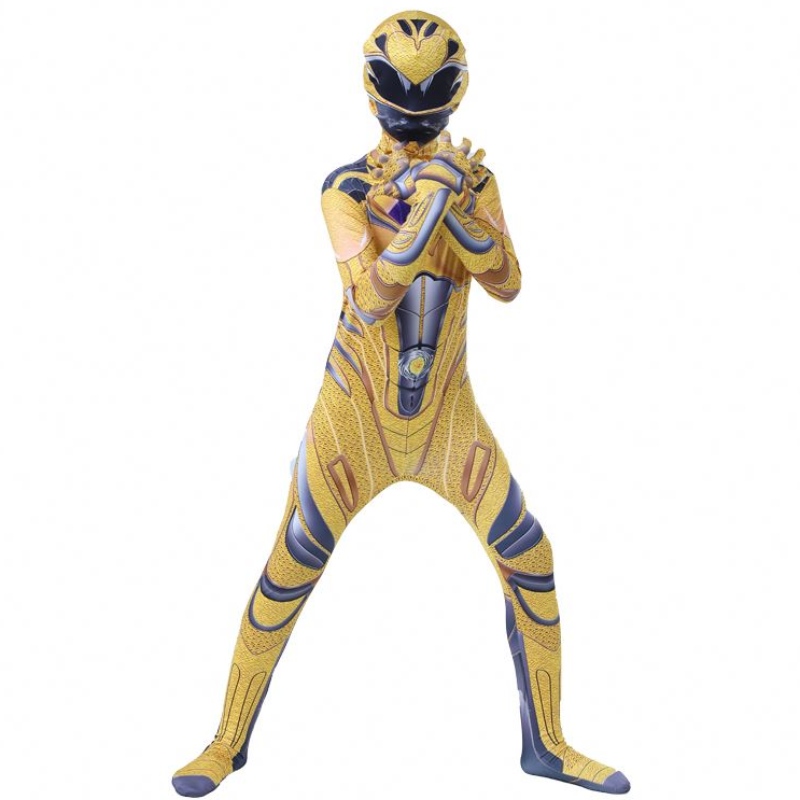 Flera färg 3D -tryckt Halloween Party Cartoon Anime Superhero Cosplay Power Ranger Jumpsuit Costume For Kids