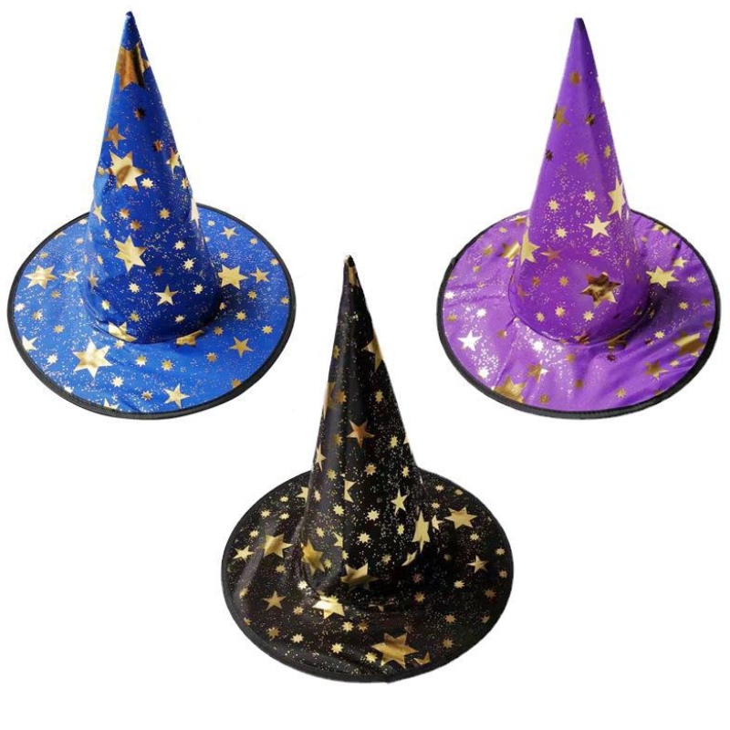 Hot Selling Halloween Cosplay Black Pointed Witch Hat -dekorationer för vuxna och barn