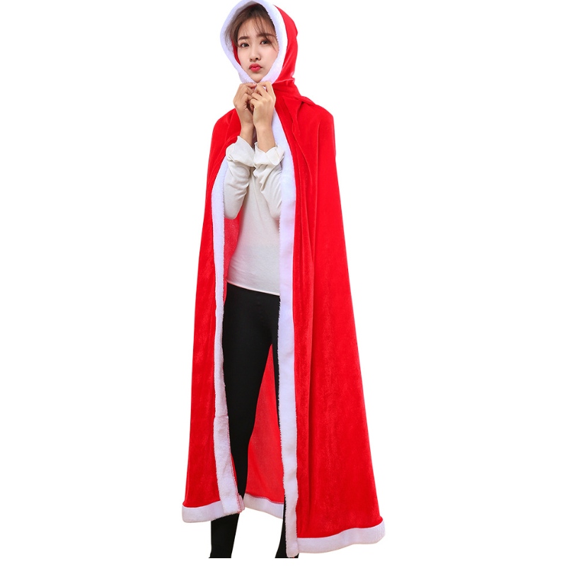 Christmas Kids Capes vuxen sammet mantel Santa Cosplay Party kostymer