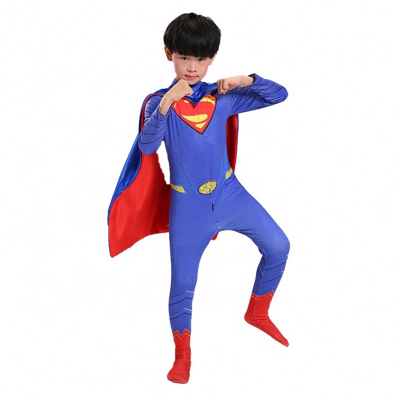 Tv&movie actionfigur halloween cosplay jumpsuit anime tights super man kostymer med mantel