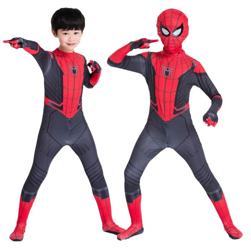 2022 Amazon Hot Sale Wholesale Classic Style Best Price Cartoon Red Black Clothing Figura de Accion Anime Kids Spiderman Costume