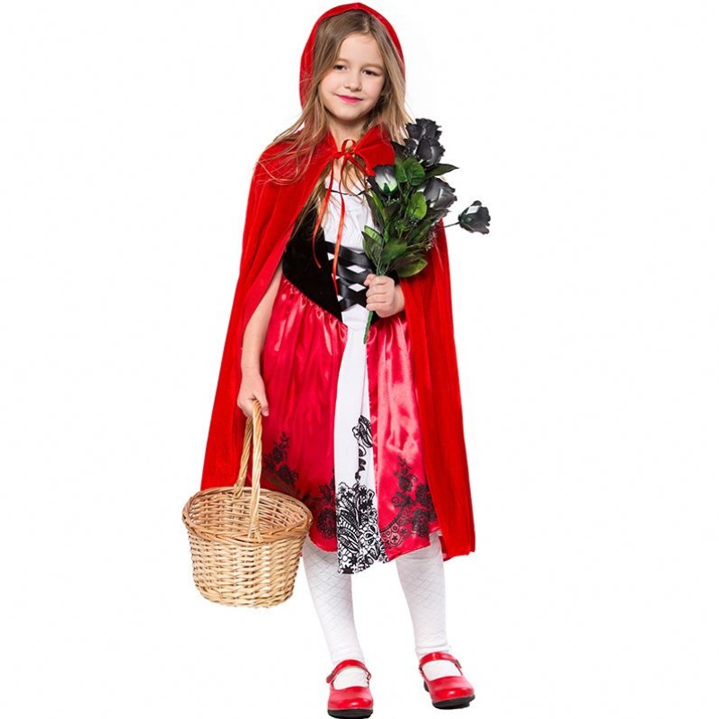 Girls Kids Halloween Costume Little Red Riding Hood för Girls DGHC-087