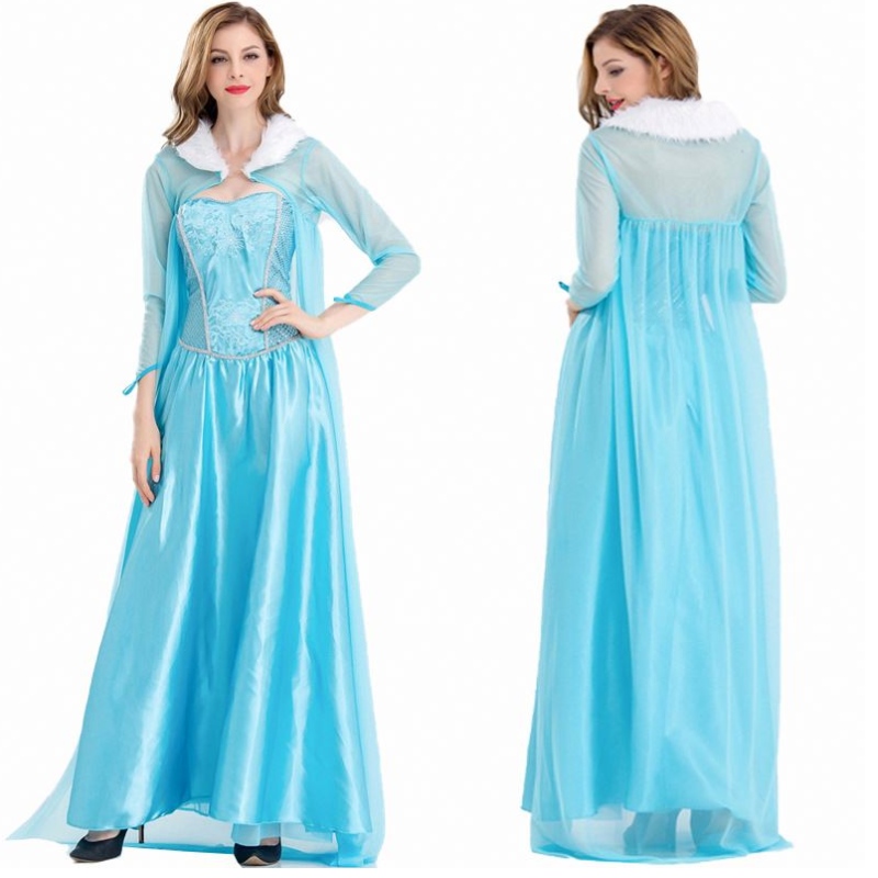 2022 Kläder Vuxna kostymkvinnor Döljer Snow Queen Elsa Costume för vuxen HCGD-056