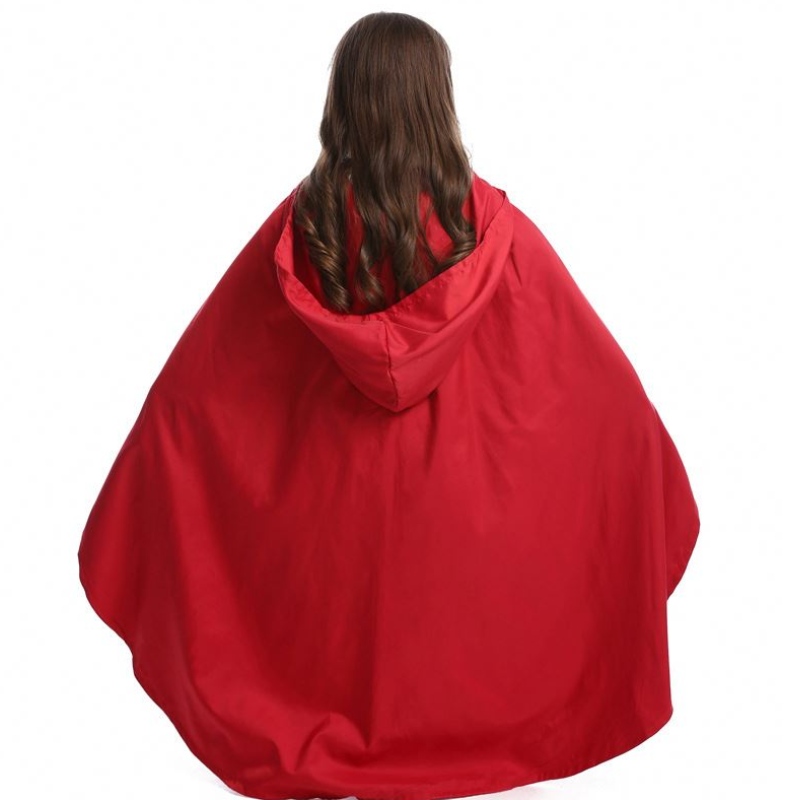 Halloween Purim Women Girl Classic Little Red Riding Hood Costume Dress Cape Fantasy Fancy Dress