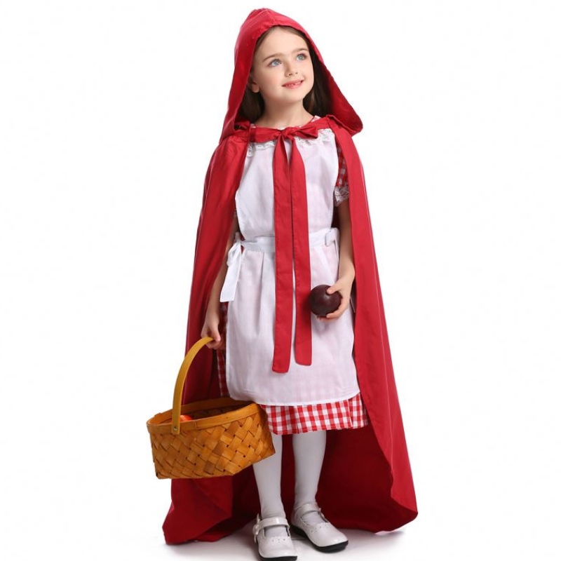 Halloween Purim Women Girl Classic Little Red Riding Hood Costume Dress Cape Fantasy Fancy Dress