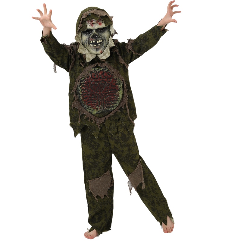 Kids Halloween Zombie Costume Cosplay Coy Monster Costume Horror Mask Zombie Clothes