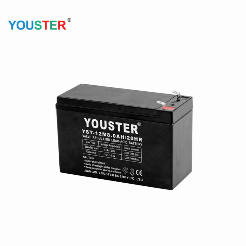 Youster High Capacity Maintenance Free12V8.0AH Försluten solbatteri USP Lead Acid Battery