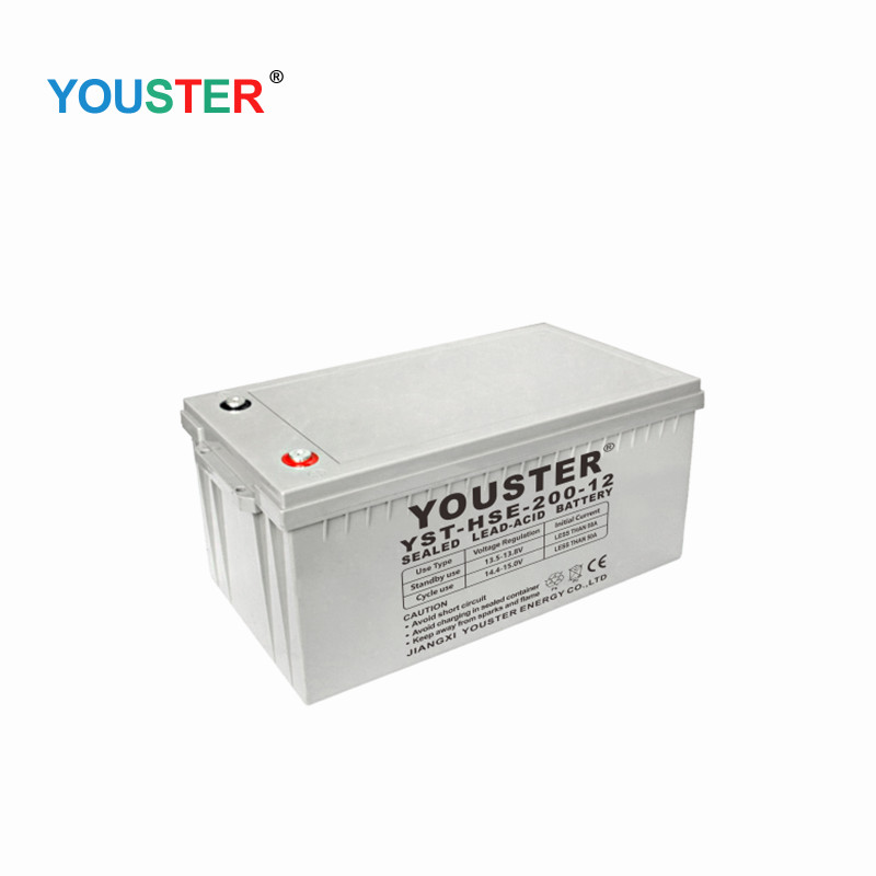 Youster Agm Deep Cycle Gel bly Syra Inverterare 12V200AH Lagring Gel Solar Battery for Home Use