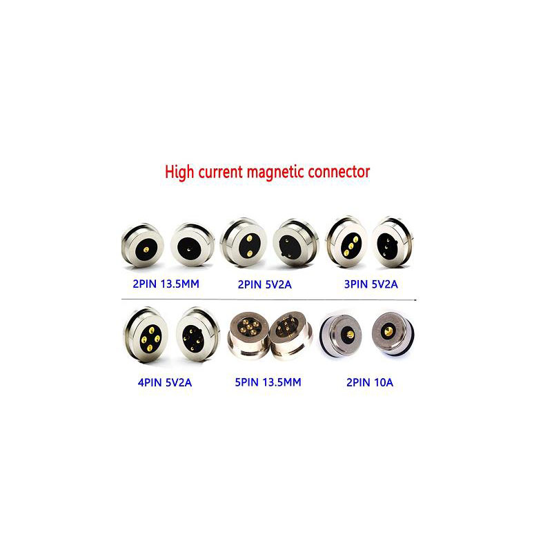 2pin / 3pin / 4pin / 5pin / 6pin magnetisk hane & kvinnlig pogo pin kontakt för LED