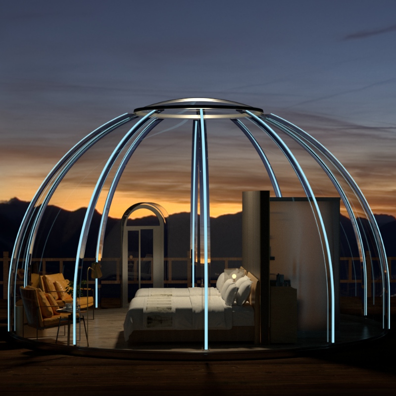 6 meter Lyx Transparent kupoltält geodetiskt utomhus camping kupoltält för resort hotell, Camping, Utomhusaktiviteter