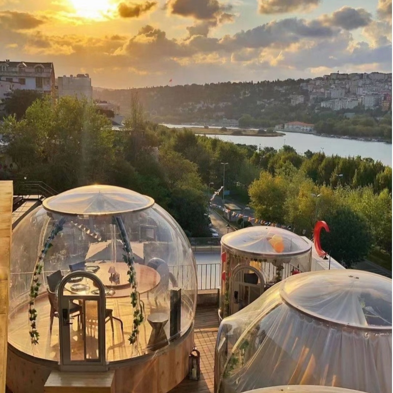 4 meter Lyx Transparent kupoltält geodetiskt utomhus camping kupoltält för resort hotell, Camping, Utomhusaktiviteter