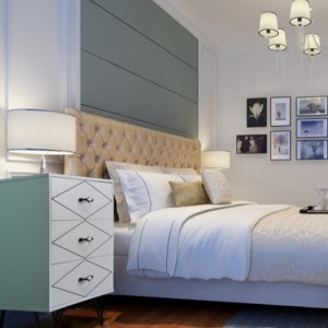 Lyx Fabrik Anpassa MDF Trä Nightstand Hem Användning Sängbord Nightstand