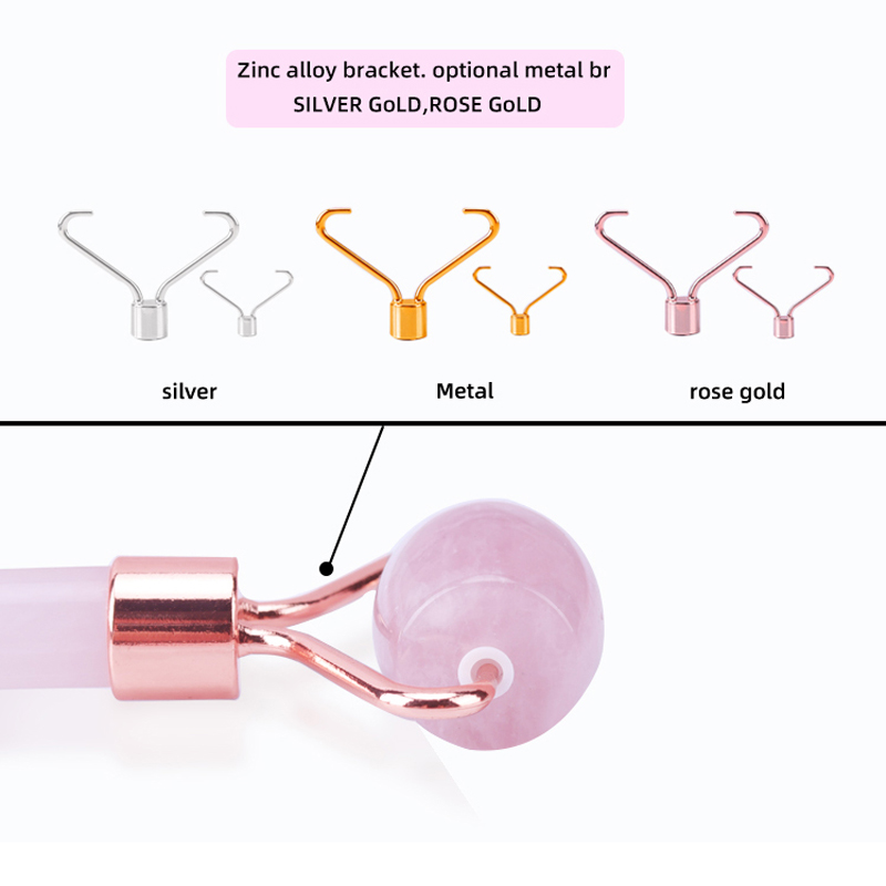 Anpassadnaturlig Rose Quartaz White Jade Eye Face Roller och Gua Sha Tools Set Packaging