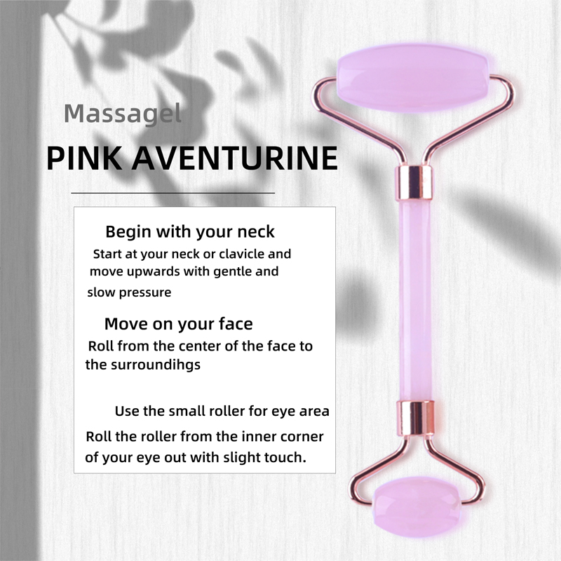 Anpassadnaturlig Rose Quartaz White Jade Eye Face Roller och Gua Sha Tools Set Packaging