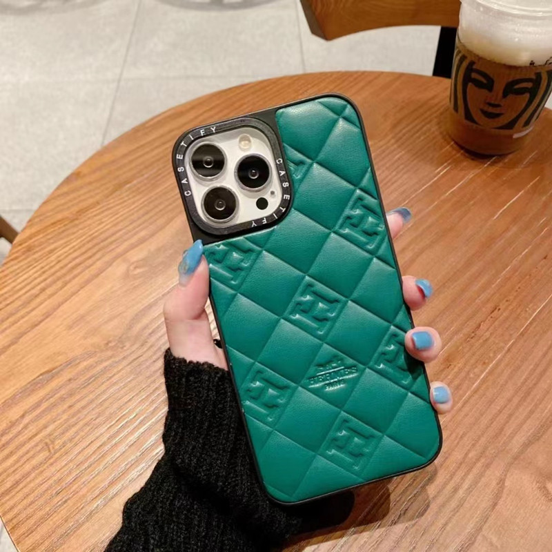 Fårskinn personlighetstelefonfodral lämpligt för Apple, Samsung, Huawei, Xiaomi och andra mobiltelefoner, iPhone14 fashionabla gitter Lingwen telefonskyddande läderfodral, mjuk skaldesign runt, bekväm handkänsla, bra fallmotstånd