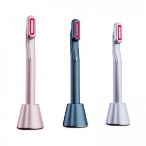 EMS Red Light Eye Wand 360 Deree Rotation, Beauty Eye Massager Wand med 38 ℃ ~ 40 ℃, Eye Cream Booster With Heat/Vibrαtion/Red Mode, Fine Lines Remover