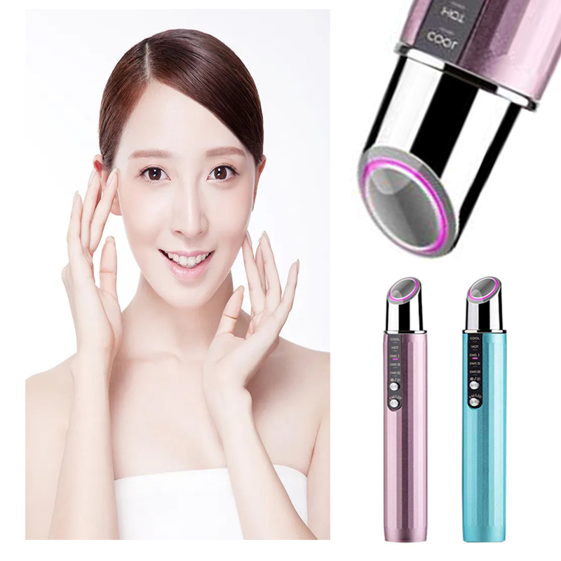 RF Beauty Eye Massager Stick ems Beauty Eye Instrument Radiofrekvens Hot&Cool Compress Instrument för att minska fina linjer, anti-wrinkles, blekande mörk cirkel, blekna ögonväskor