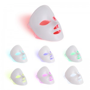 7 färger Lätt Portable Face LED Face Mask Light Therapy for Home Use, LED Light Therapy Ansiktsskötsel Mask - Blue&Red Light for Acne Photon Mask - Korea PDT Technology for Acne Reduction