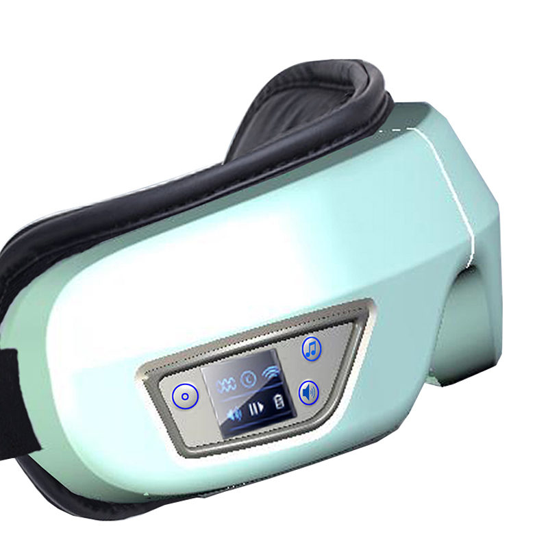 6D elektrisk uppvärmd lufttryck ögonmassager med värme, vibration Bluetooth Musik Smart uppvärmd ögonmassager, adaptiv tempelmassage för ögonavslappnande, förbättra ögoncirkulationen, minska torra ögon, mörka cirklar, koppla av ögonstammen