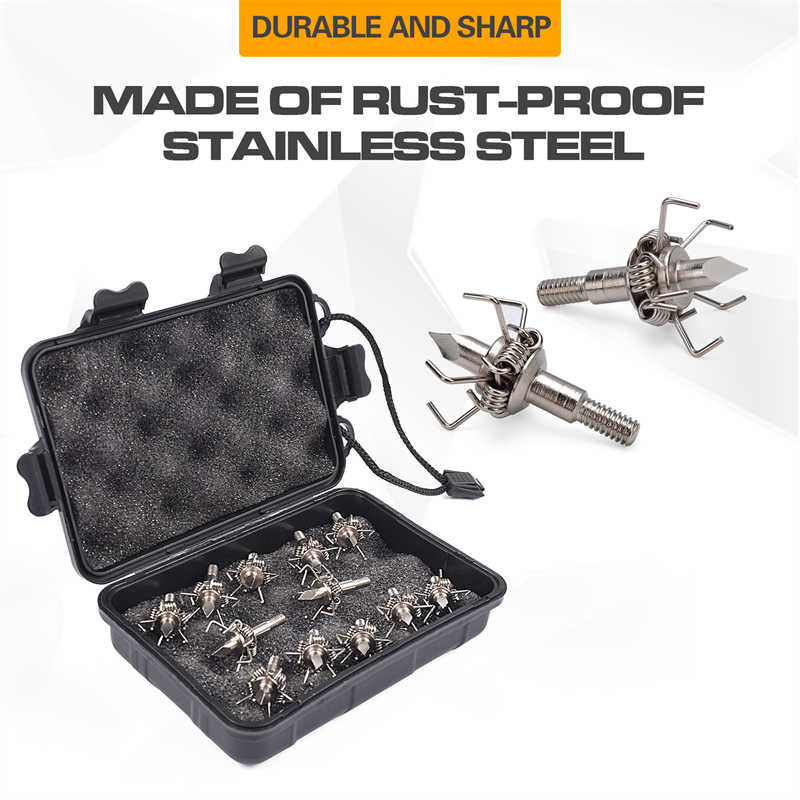 Bågskytte Broadhead Storage Box och 100Grain Broadheads